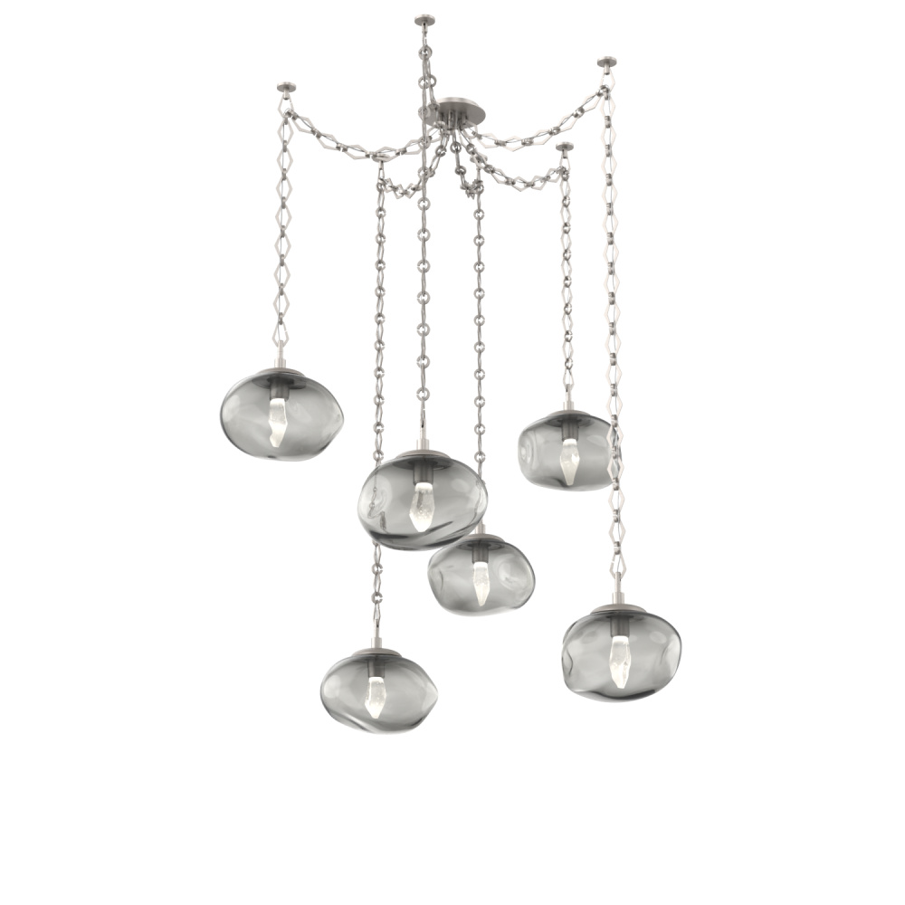 Nova LED Multi Light Pendant Beige Silver