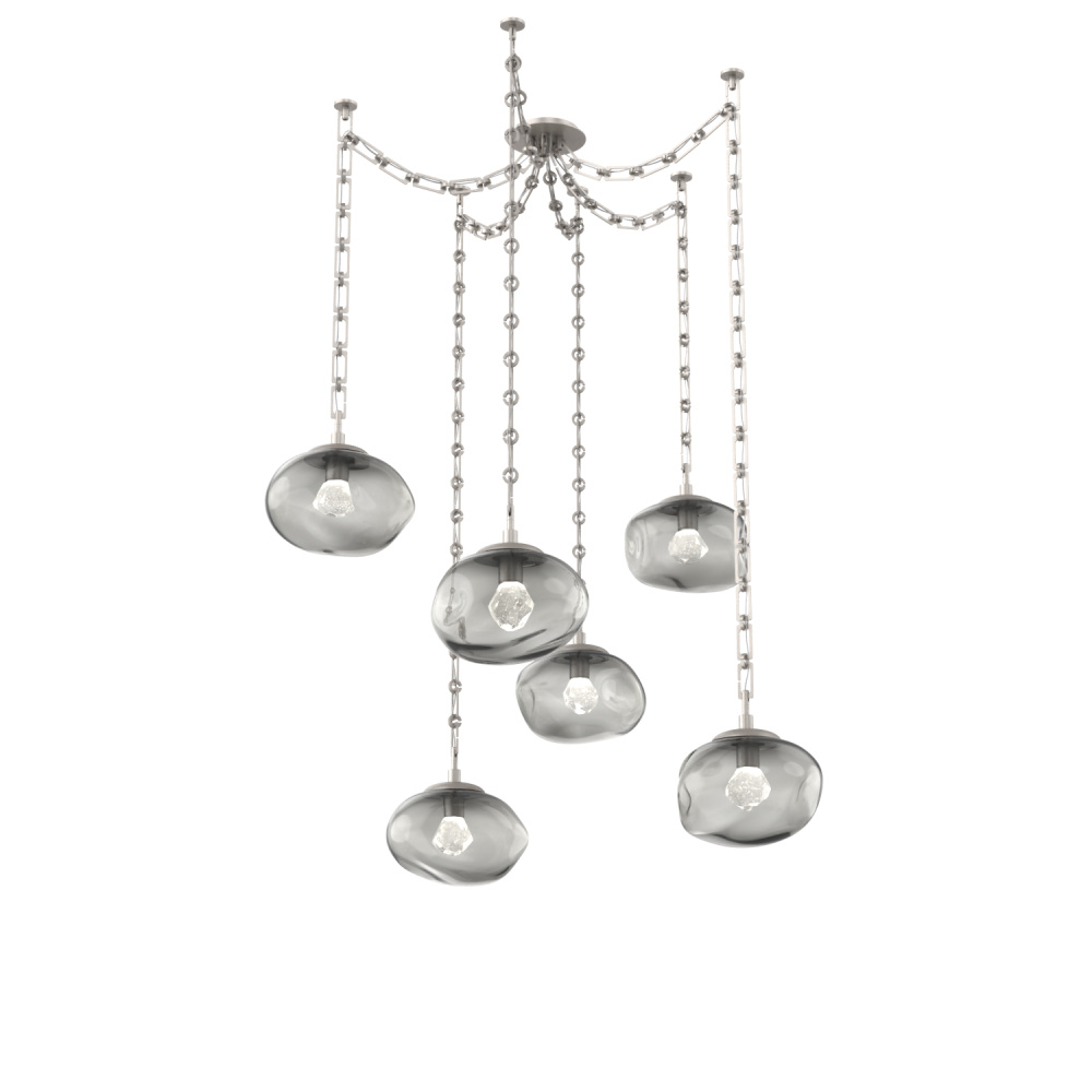 Nova LED Multi Light Pendant Beige Silver
