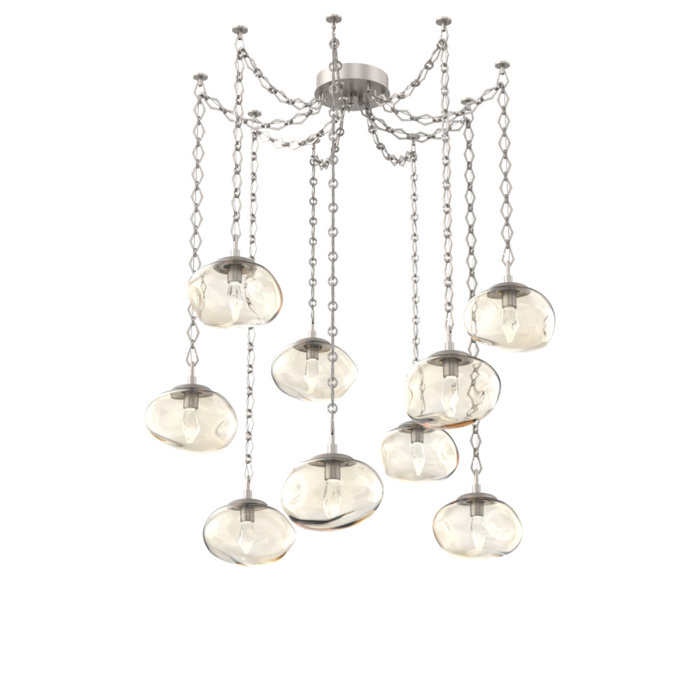 Nova LED Multi Light Pendant Beige Silver