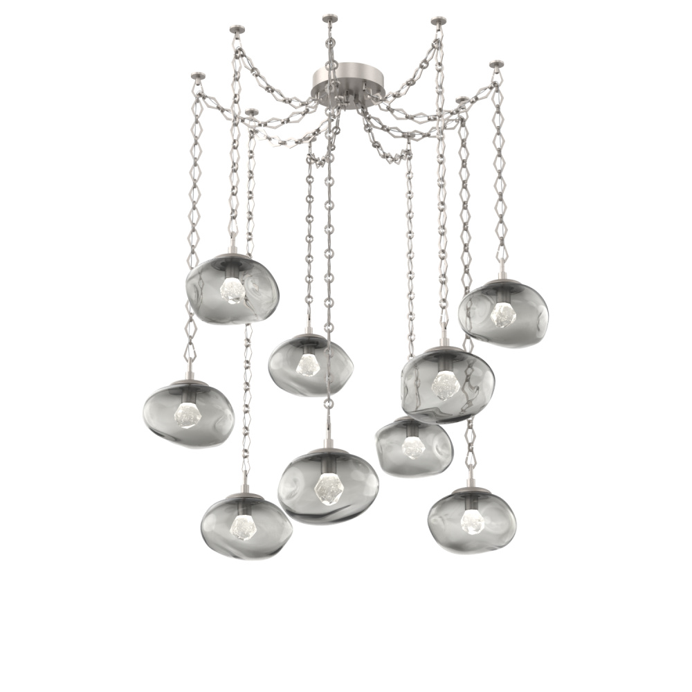 Nova LED Multi Light Pendant Beige Silver