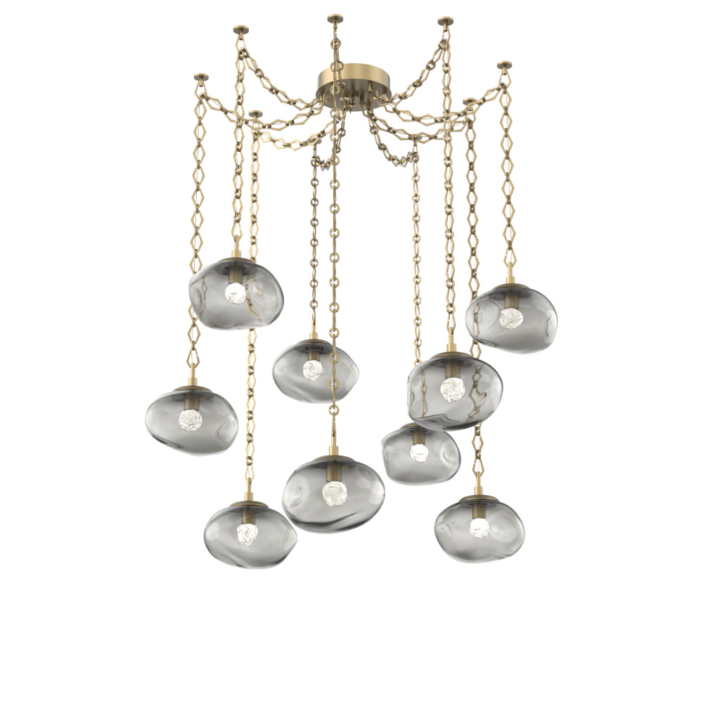 Nova LED Multi Light Pendant Gilded Brass