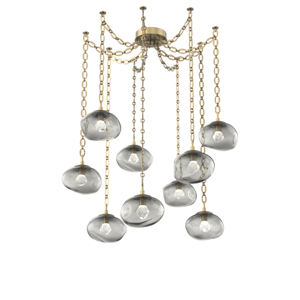 Nova LED Multi Light Pendant Gilded Brass