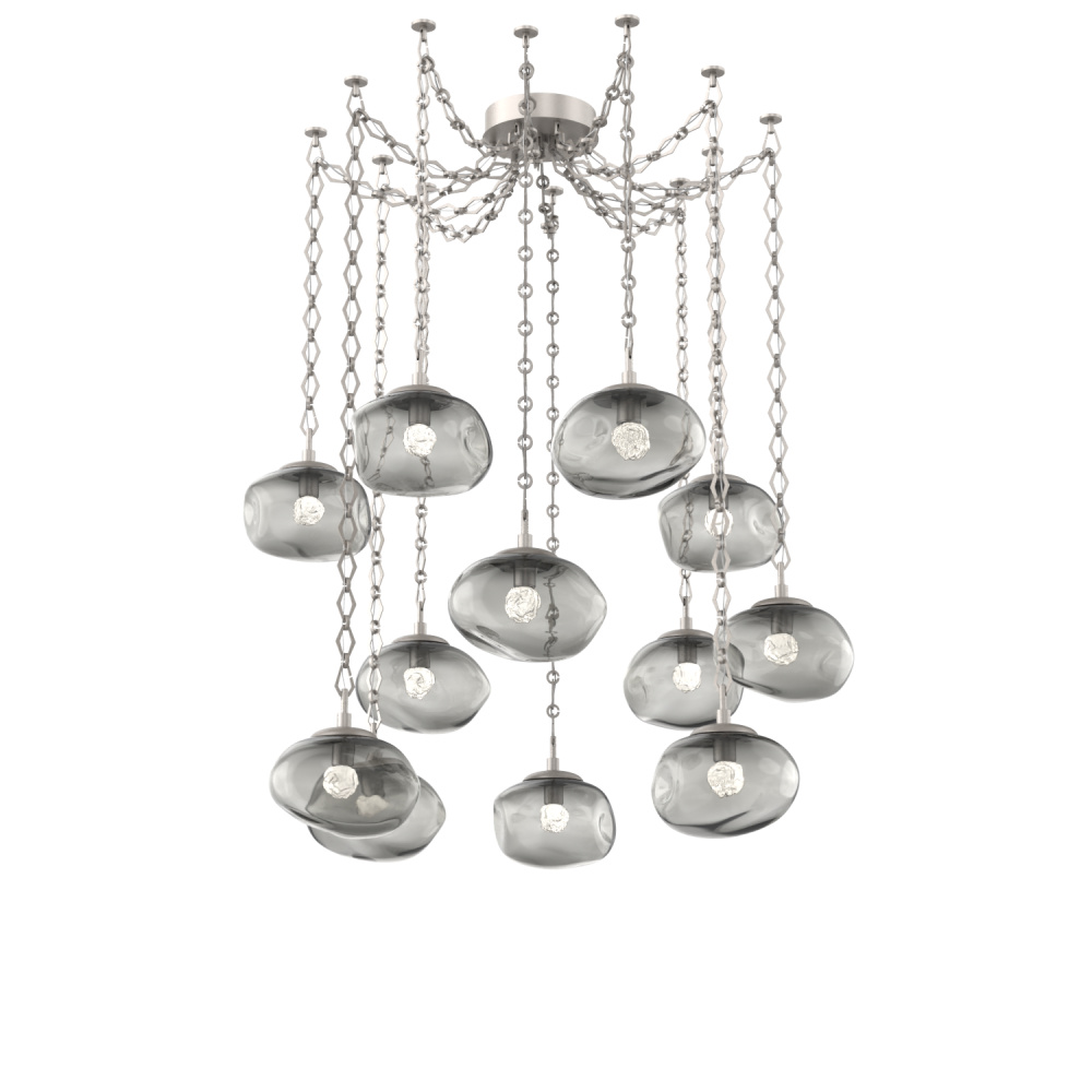 Nova LED Multi Light Pendant Beige Silver