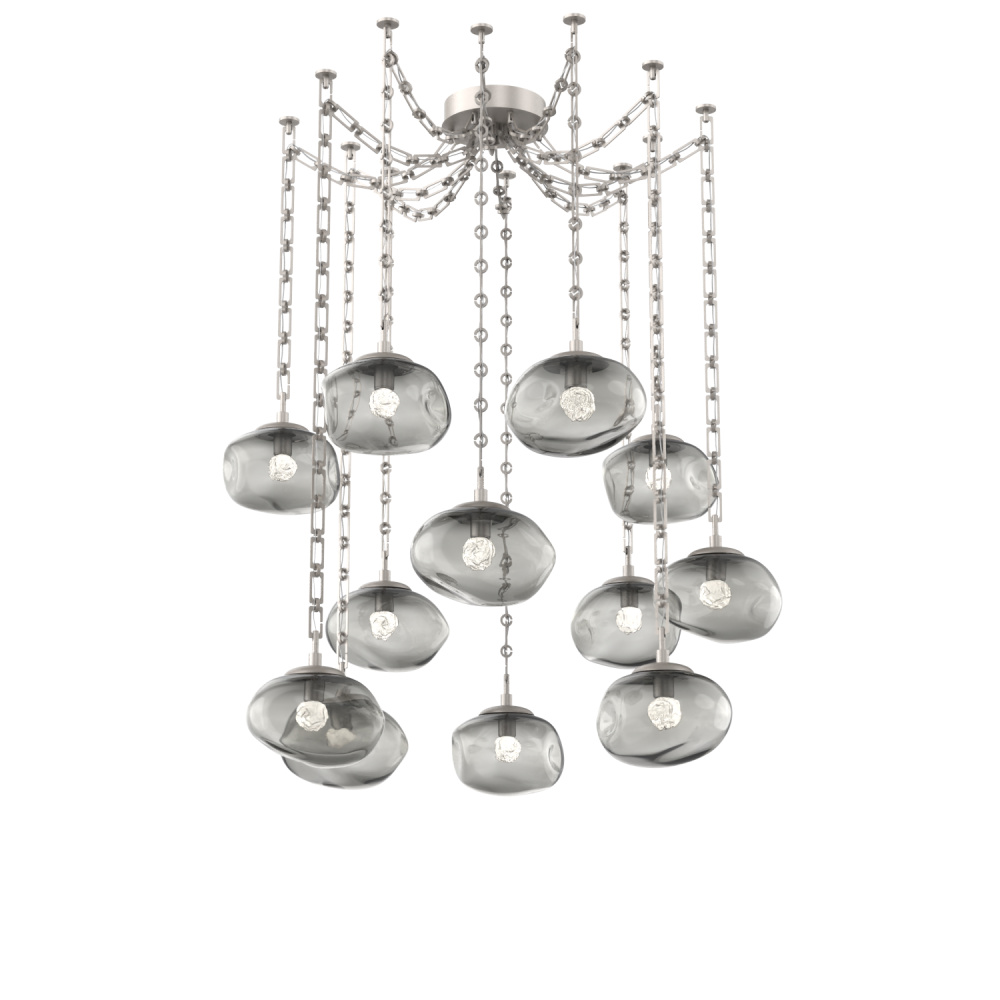 Nova LED Multi Light Pendant Beige Silver