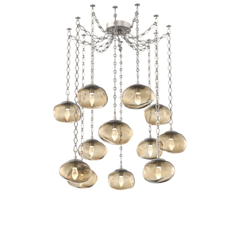 Nova LED Multi Light Pendant Beige Silver
