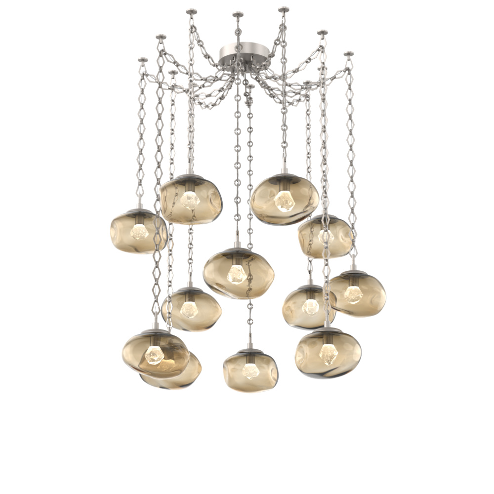Nova LED Multi Light Pendant Beige Silver