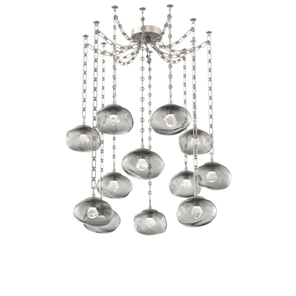 Nova LED Multi Light Pendant Beige Silver