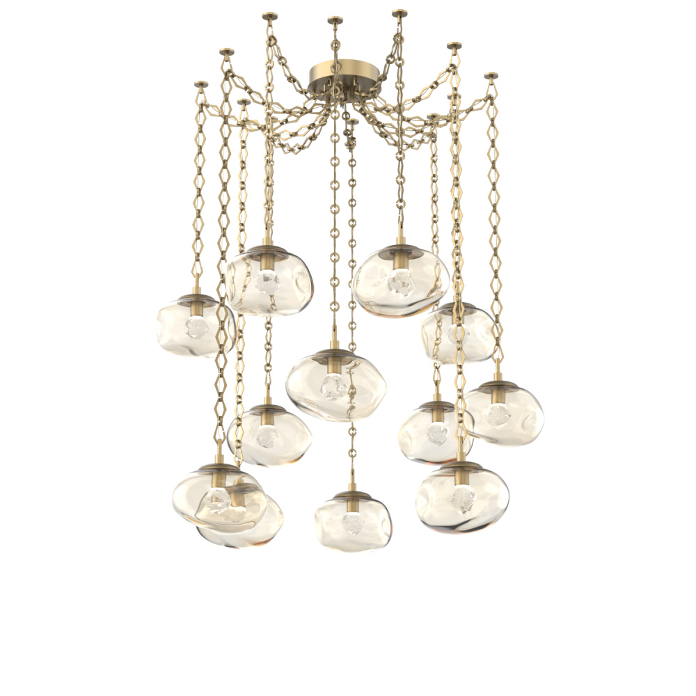Nova LED Multi Light Pendant Gilded Brass