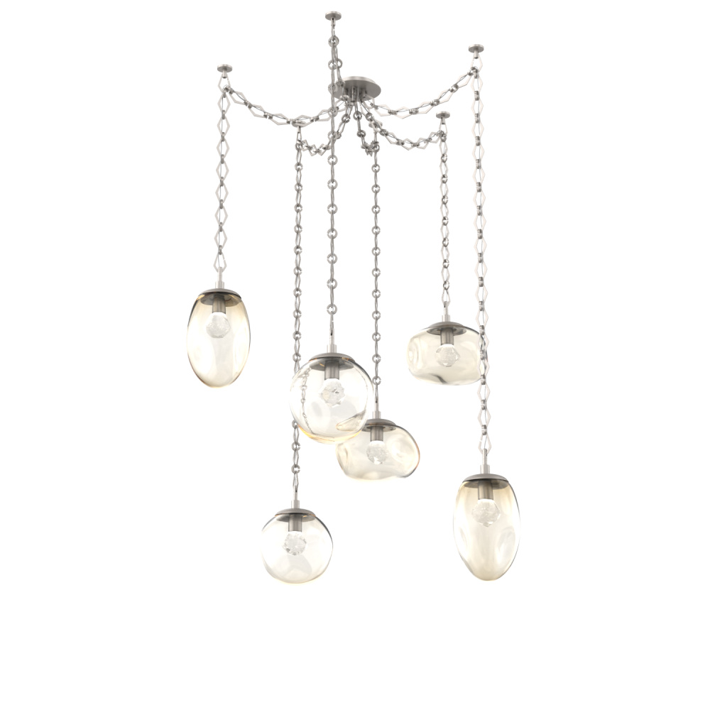 Cosmos LED Multi Light Pendant Beige Silver