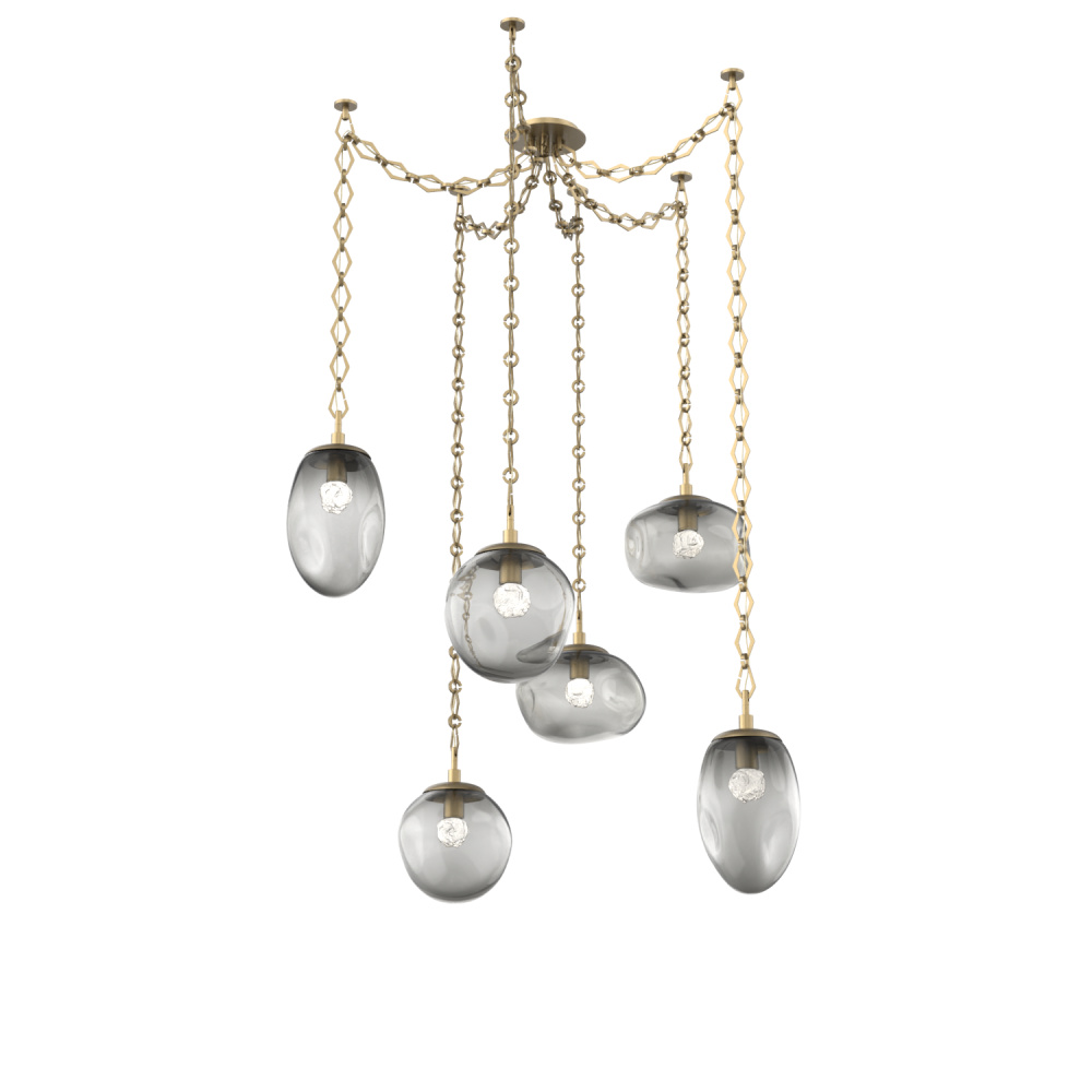 Cosmos LED Multi Light Pendant Gilded Brass