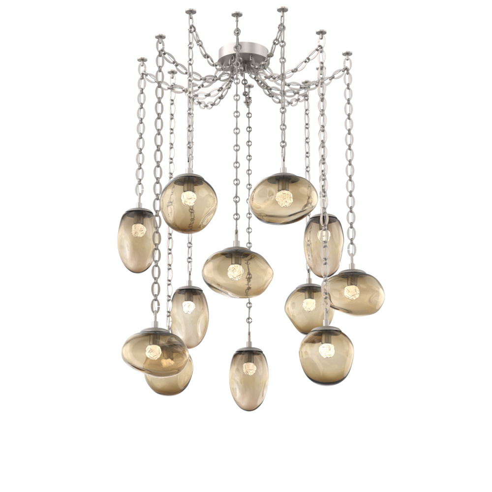 Cosmos LED Multi Light Pendant Beige Silver