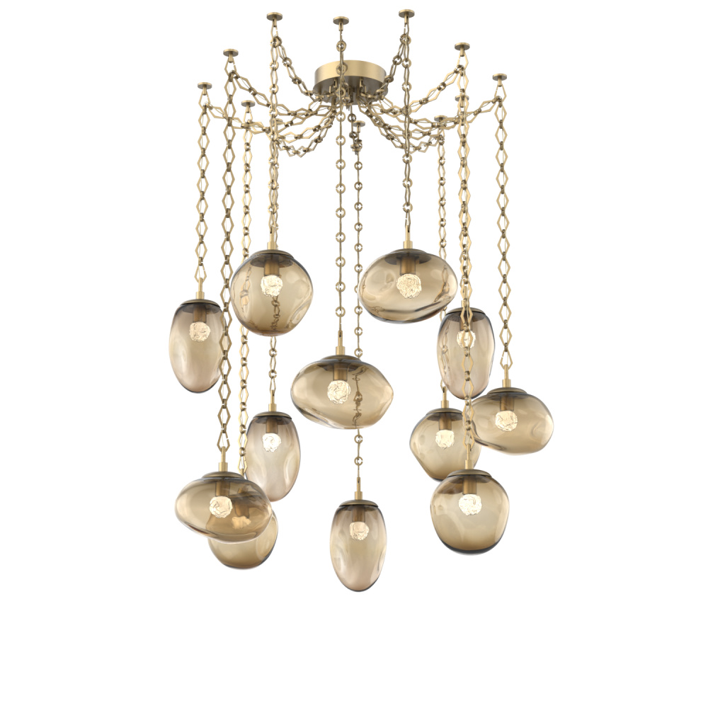 Cosmos LED Multi Light Pendant Gilded Brass