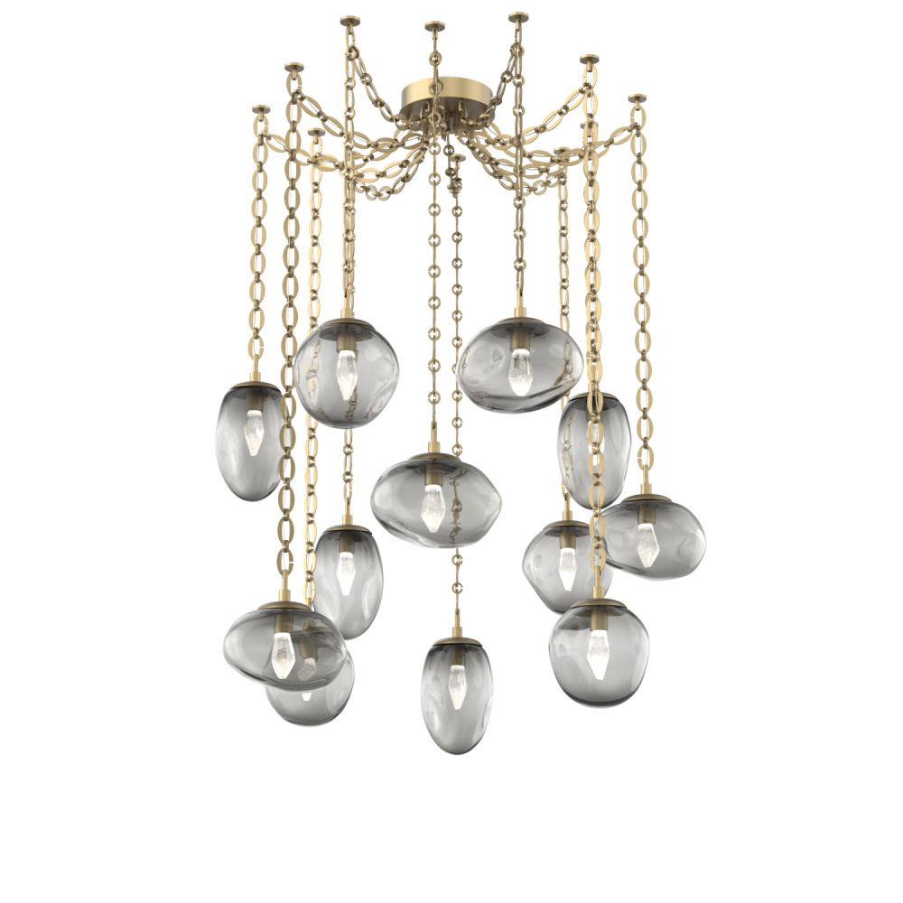 Cosmos LED Multi Light Pendant Gilded Brass