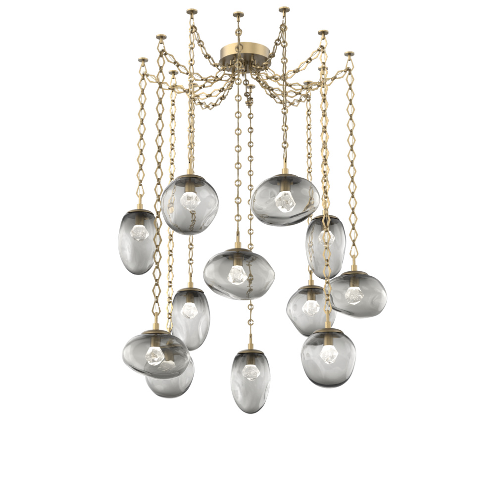Cosmos LED Multi Light Pendant Gilded Brass