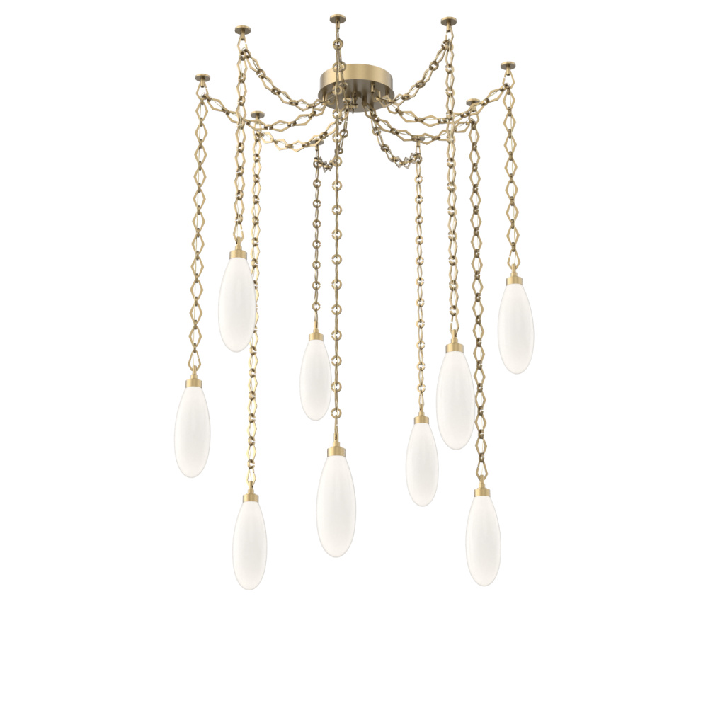 Fiori Multi Light Pendant Gilded Brass