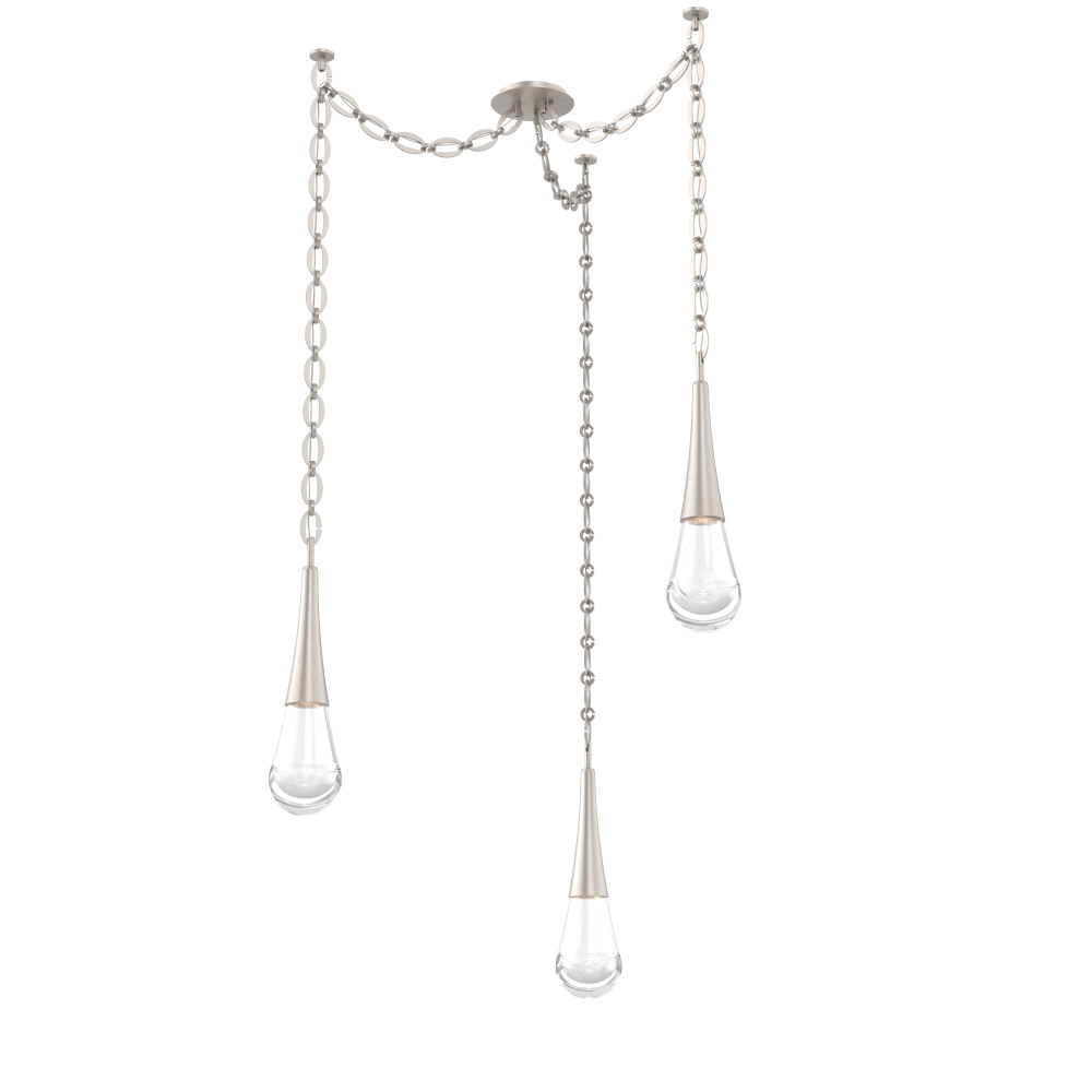 Raindrop Multi Light Pendant Beige Silver