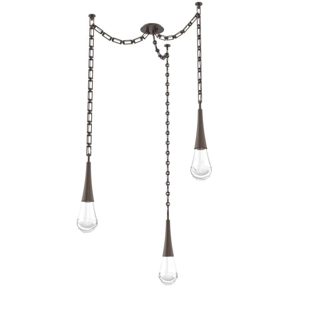 Raindrop Multi Light Pendant Flat Bronze