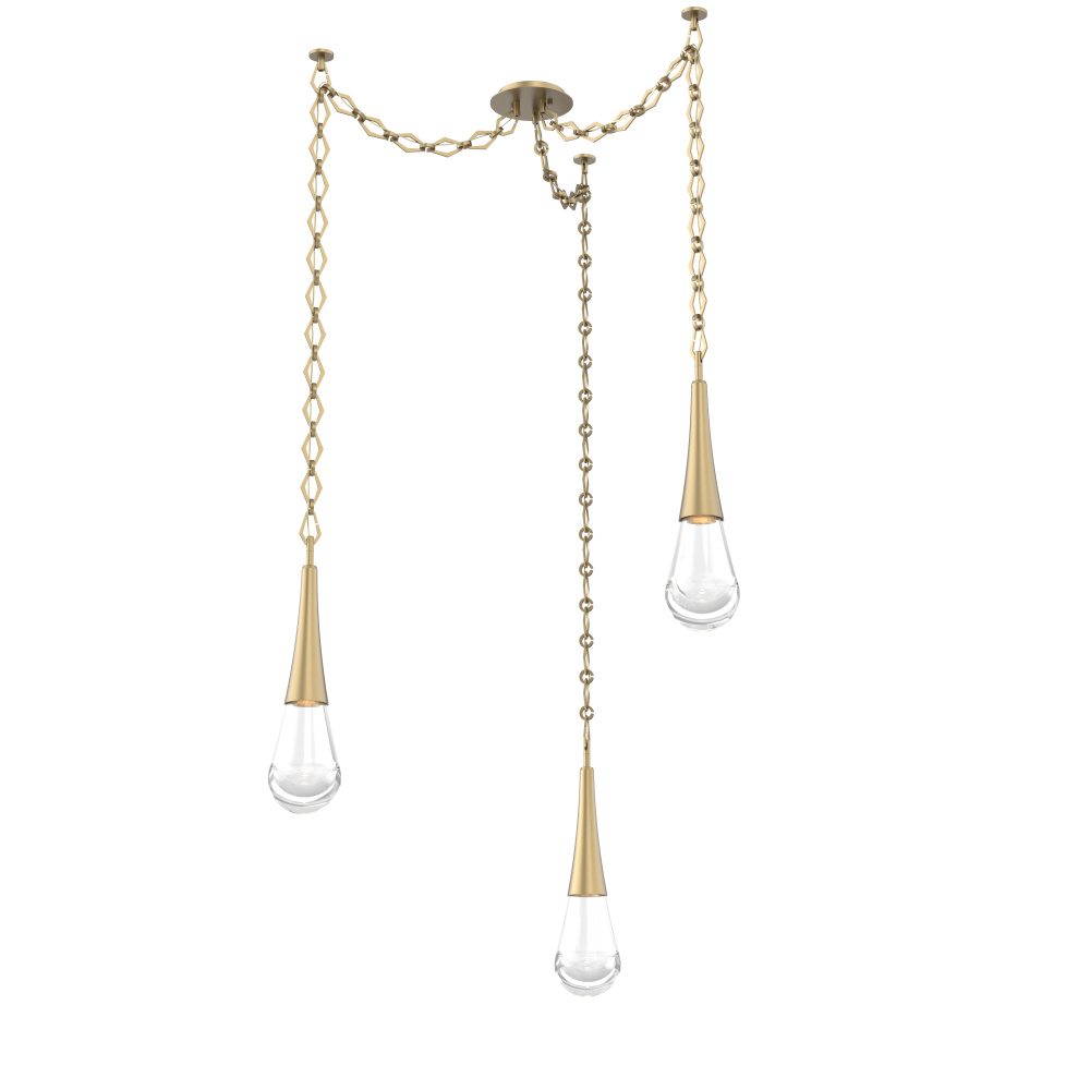 Raindrop Multi Light Pendant Gilded Brass