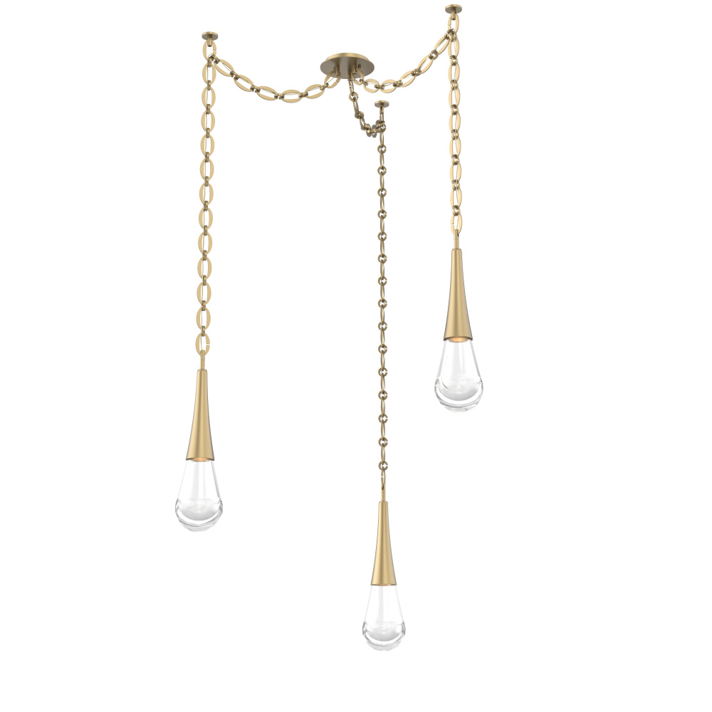 Raindrop Multi Light Pendant Gilded Brass