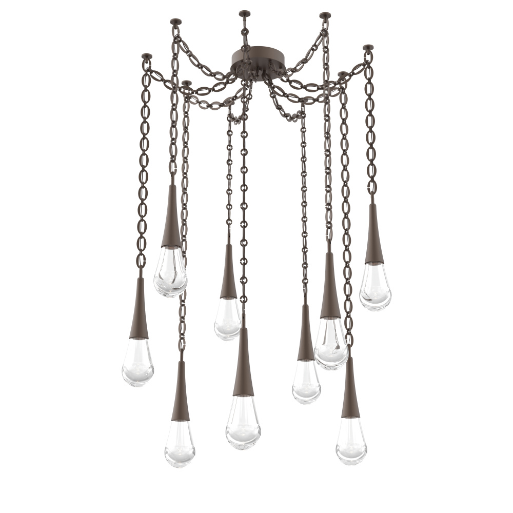 Raindrop Multi Light Pendant Flat Bronze