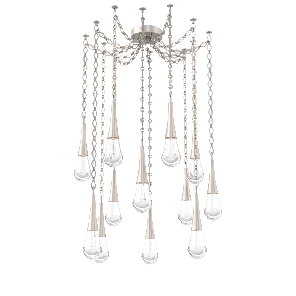 Raindrop Multi Light Pendant Beige Silver
