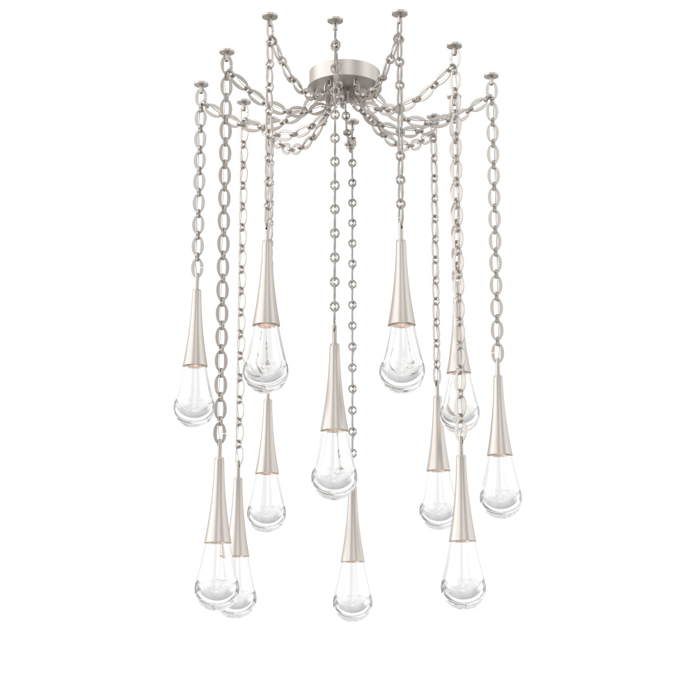 Raindrop Multi Light Pendant Beige Silver