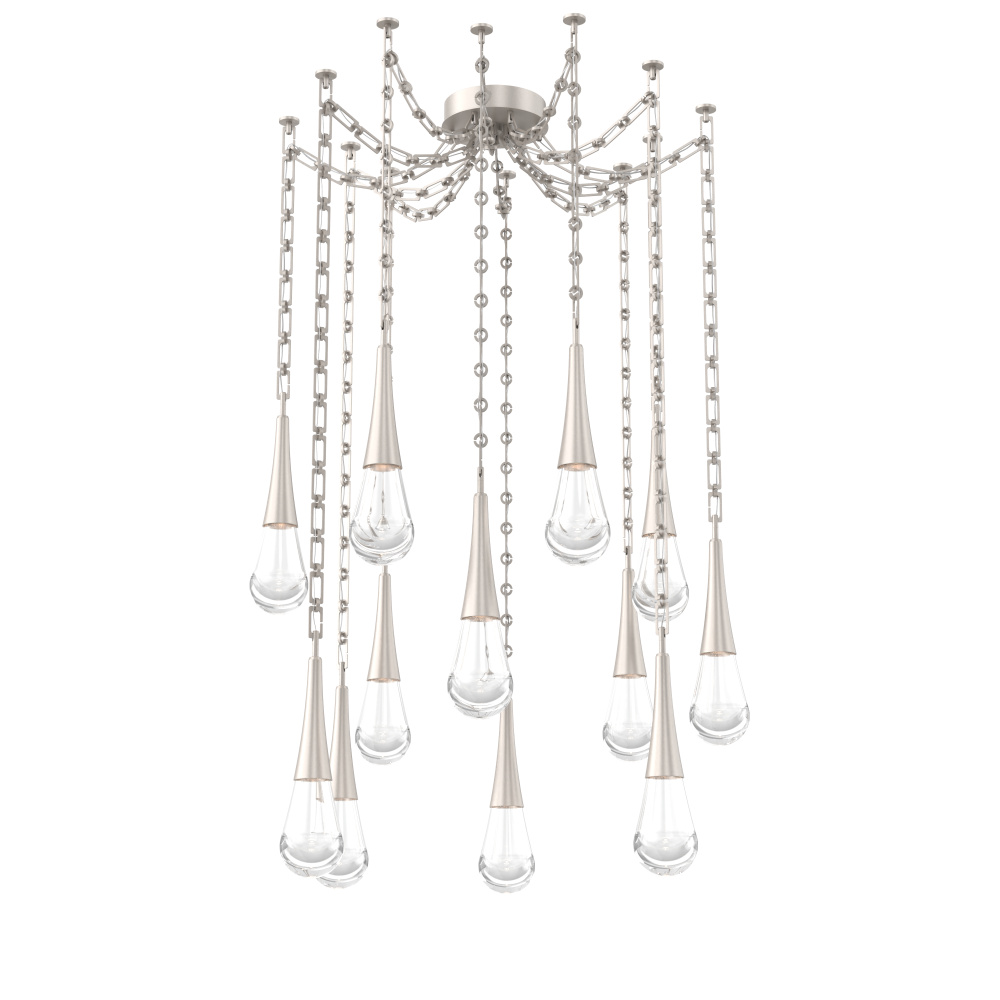Raindrop Multi Light Pendant Beige Silver