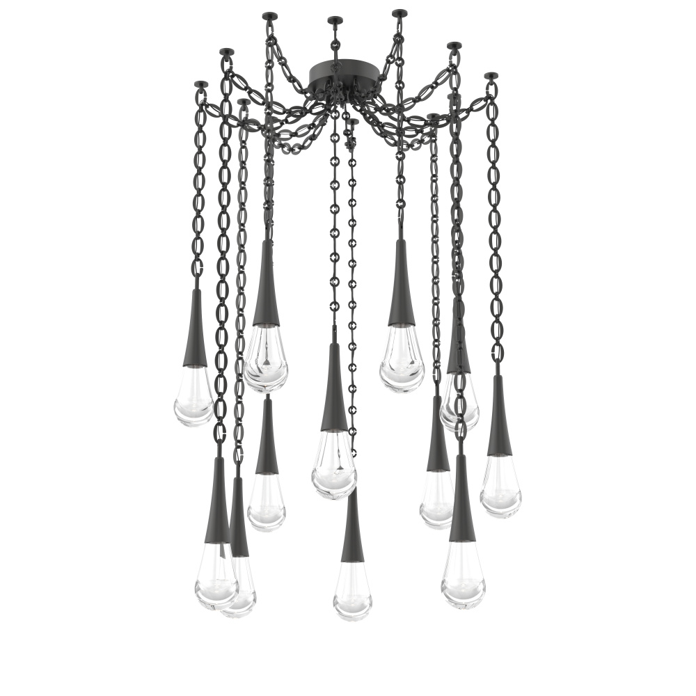 Raindrop Multi Light Pendant Matte Black