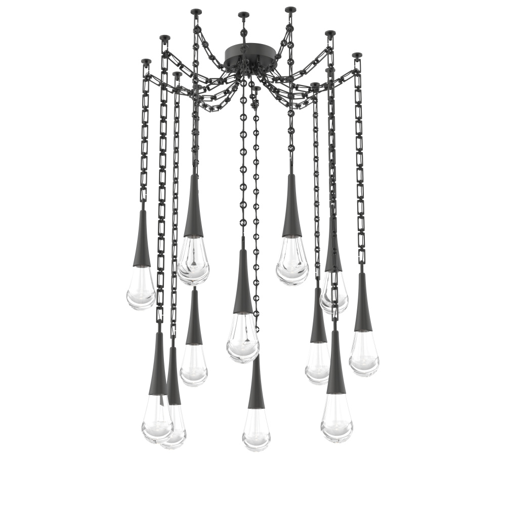 Raindrop Multi Light Pendant Matte Black