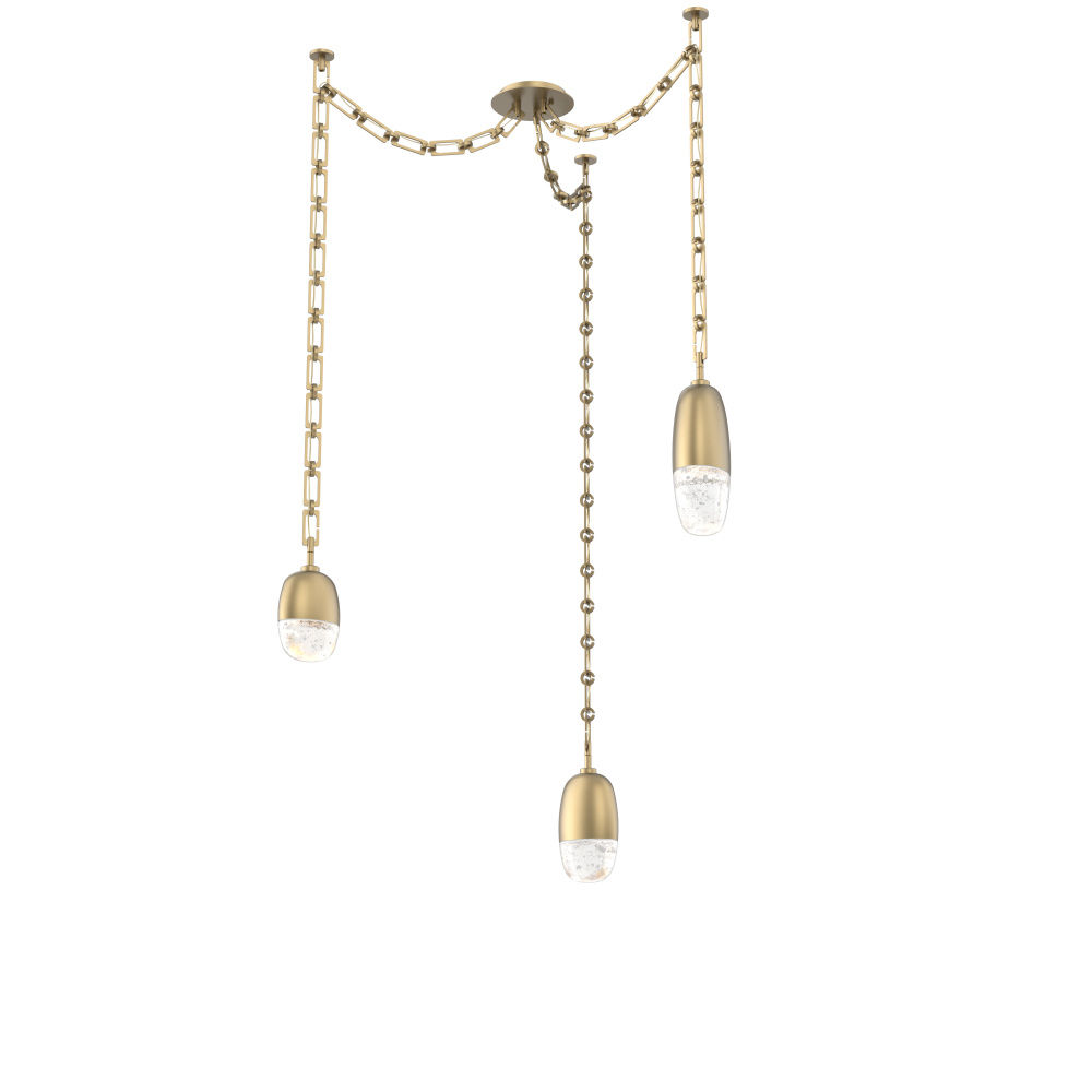 Pebble Multi Light Pendant Gilded Brass