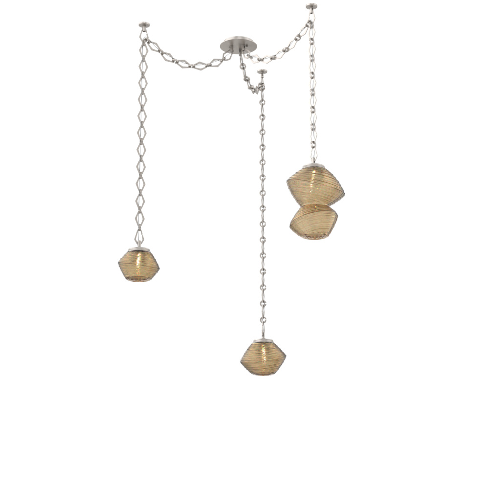 Mesa Multi Light Pendant Beige Silver