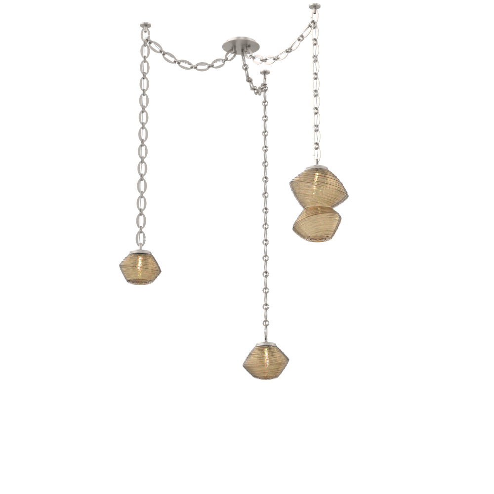 Mesa Multi Light Pendant Beige Silver