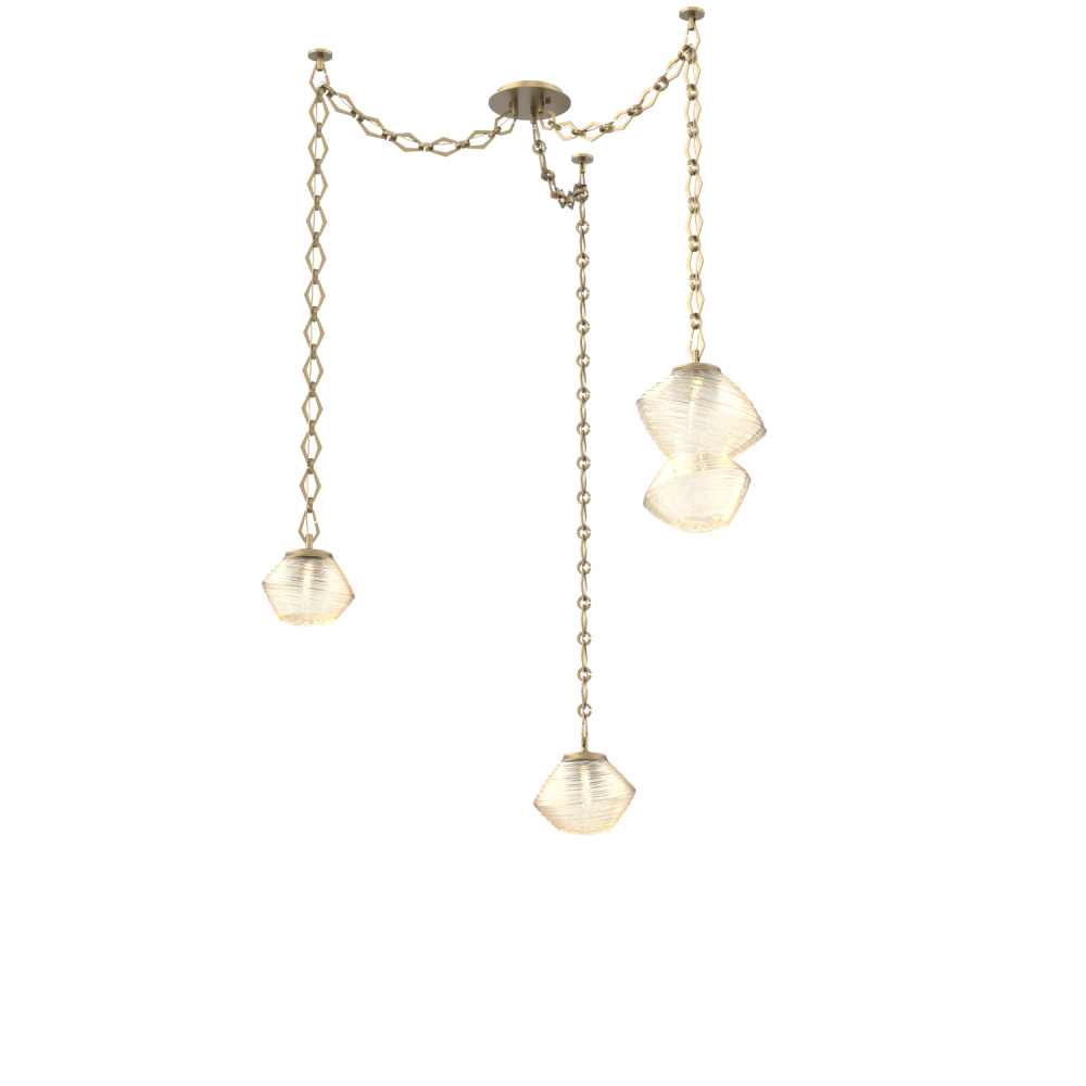 Mesa Multi Light Pendant Gilded Brass