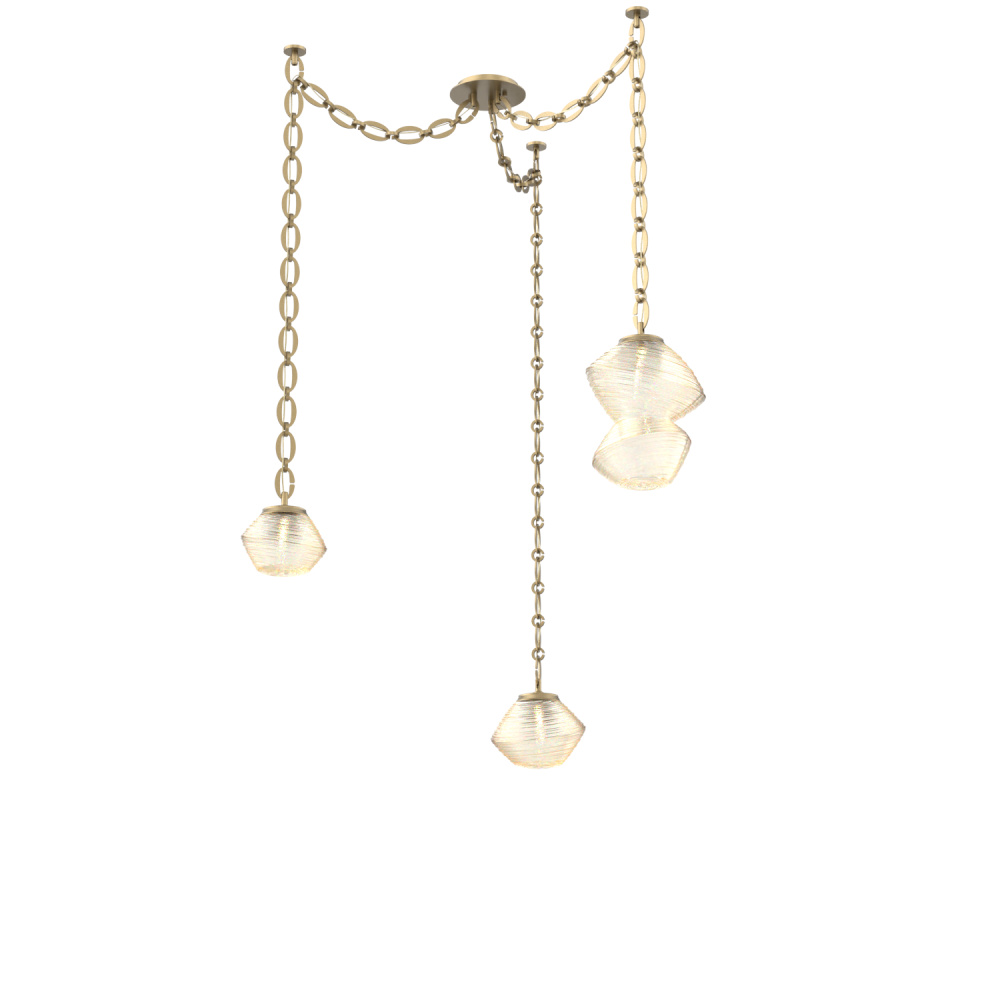Mesa Multi Light Pendant Gilded Brass