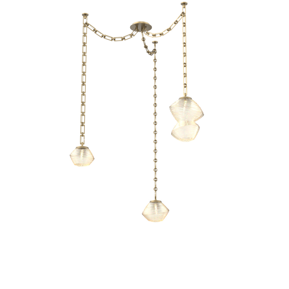 Mesa Multi Light Pendant Gilded Brass