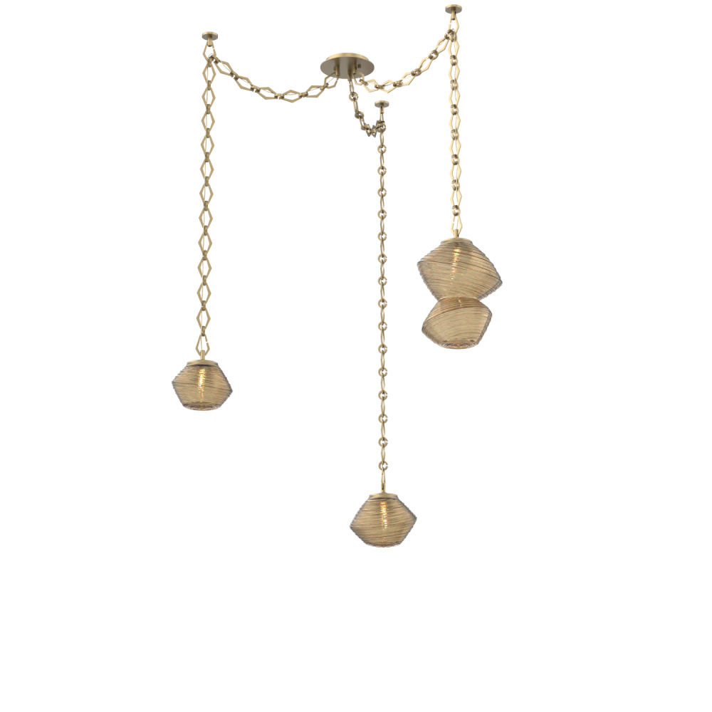 Mesa Multi Light Pendant Gilded Brass