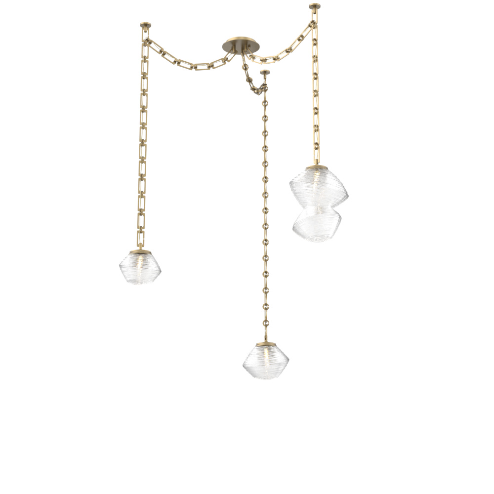 Mesa Multi Light Pendant Gilded Brass