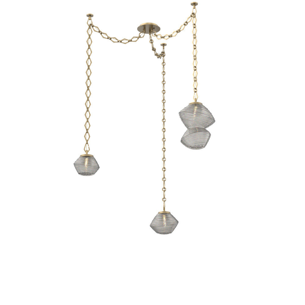 Mesa Multi Light Pendant Gilded Brass