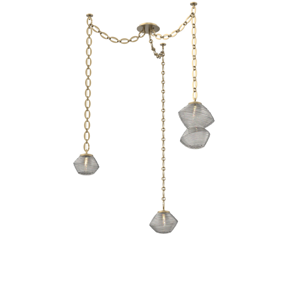 Mesa Multi Light Pendant Gilded Brass