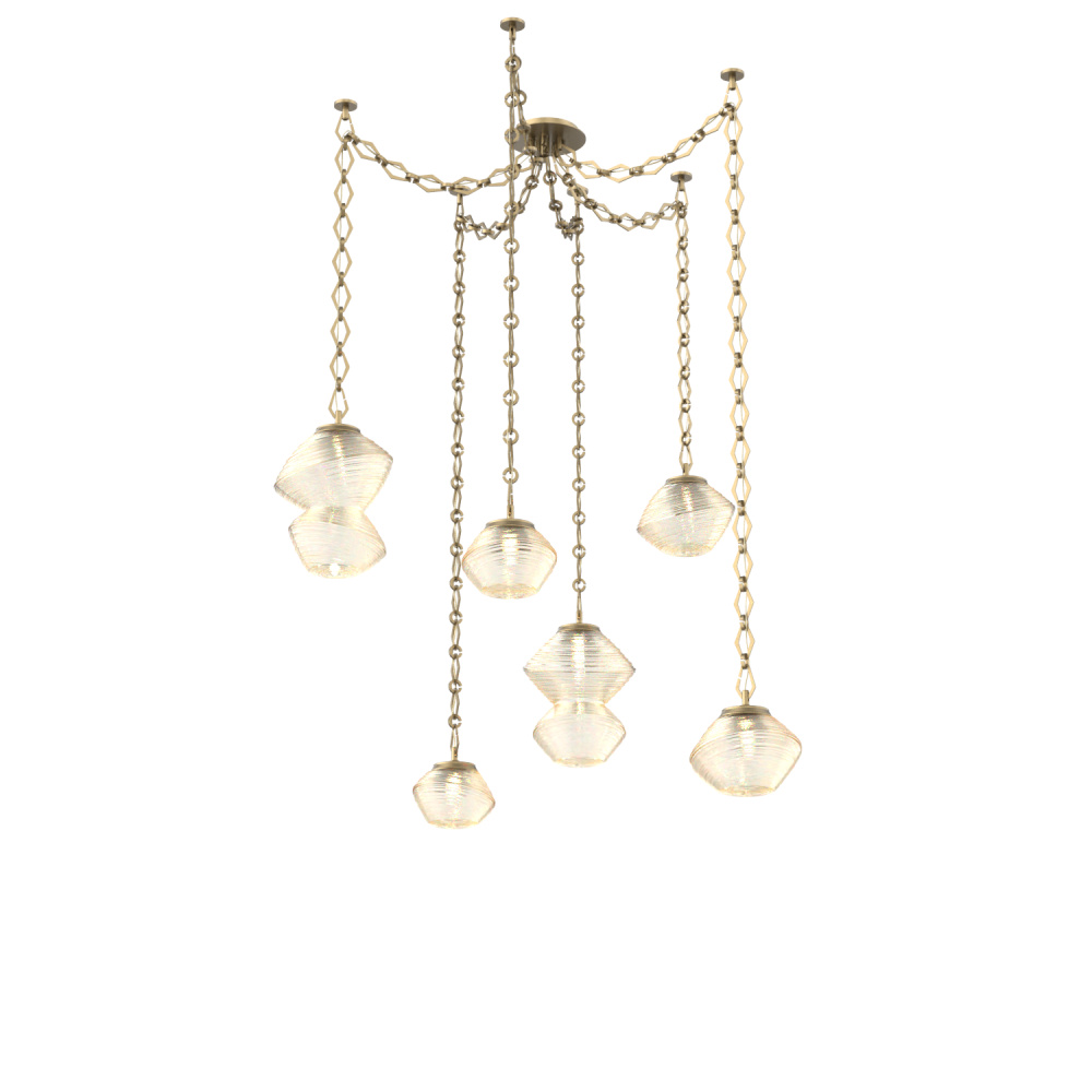 Mesa Multi Light Pendant Gilded Brass