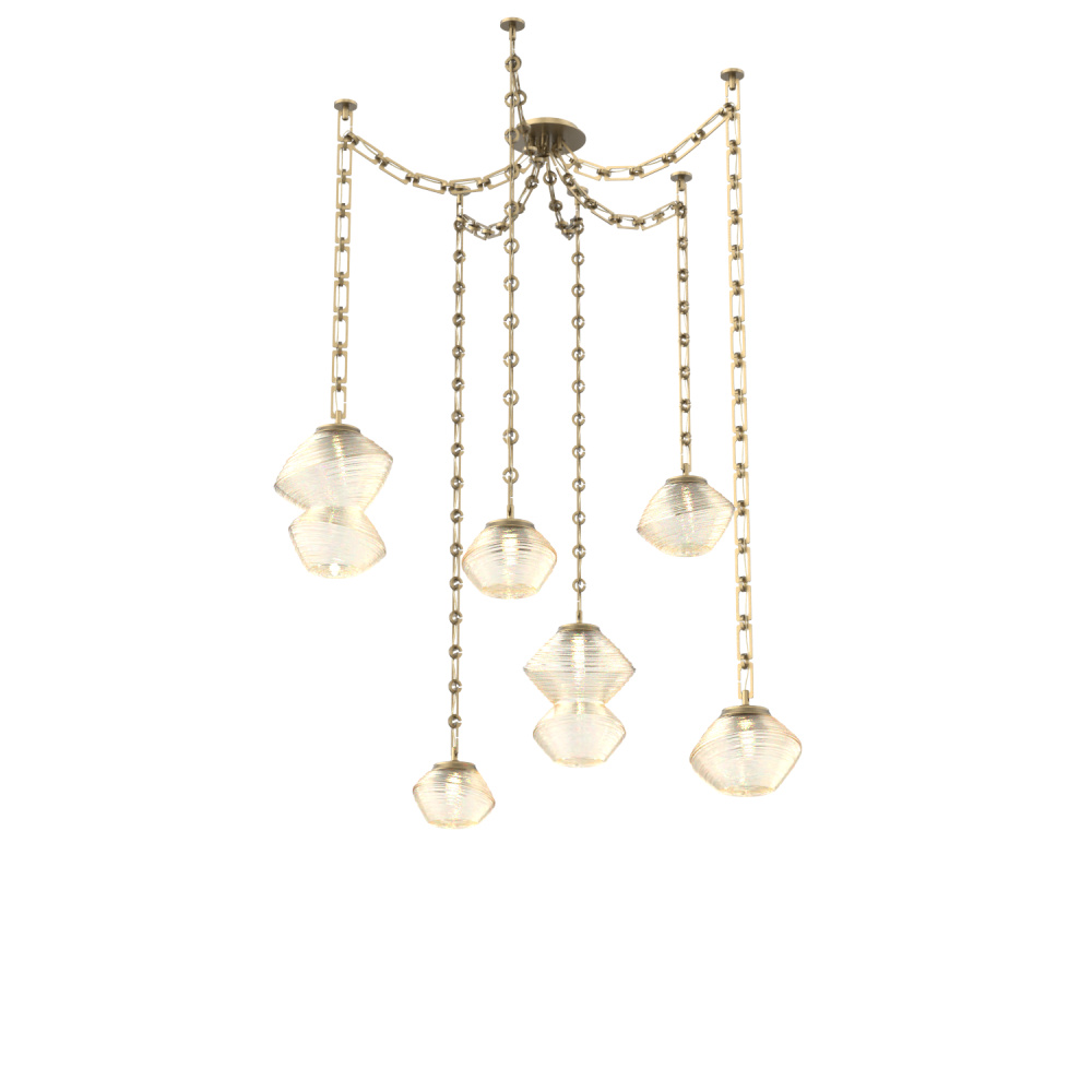 Mesa Multi Light Pendant Gilded Brass