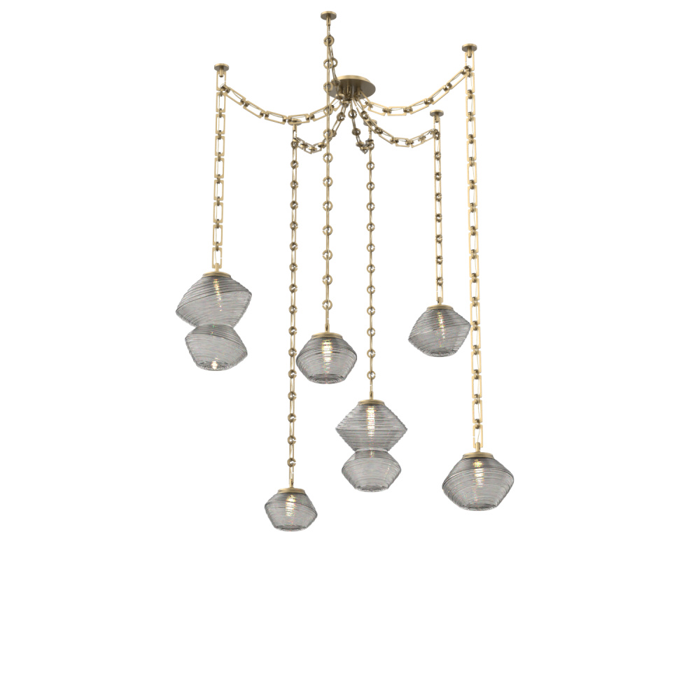 Mesa Multi Light Pendant Gilded Brass