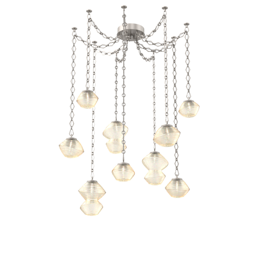 Mesa Multi Light Pendant Beige Silver