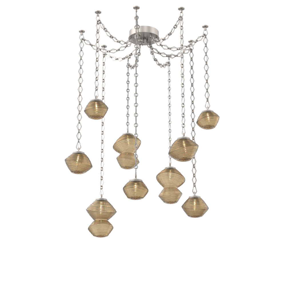 Mesa Multi Light Pendant Beige Silver
