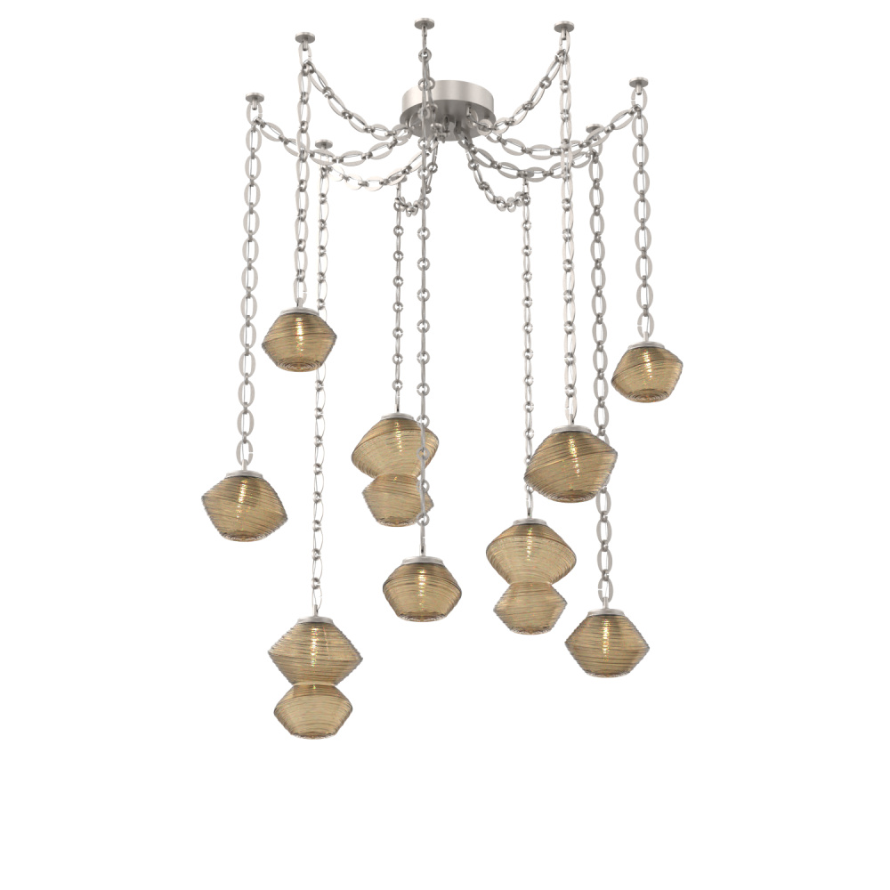 Mesa Multi Light Pendant Beige Silver