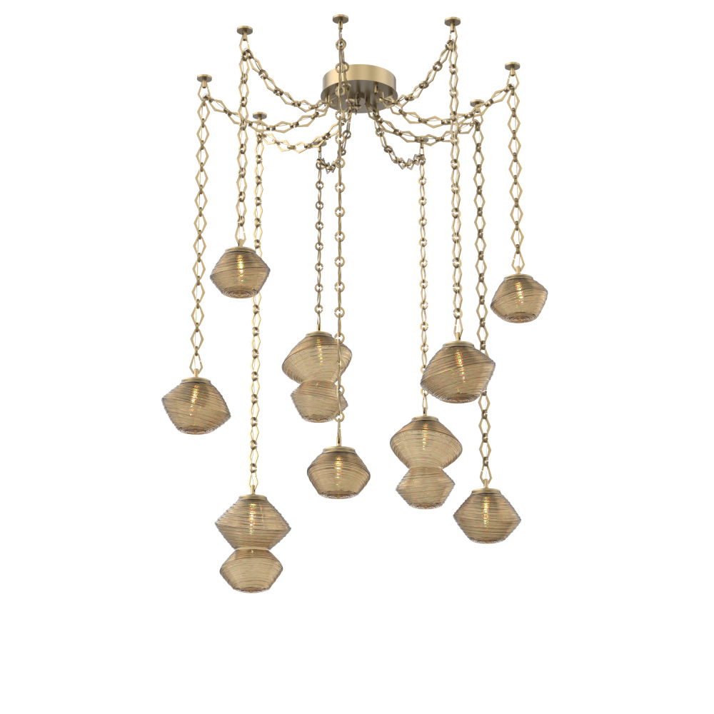 Mesa Multi Light Pendant Gilded Brass