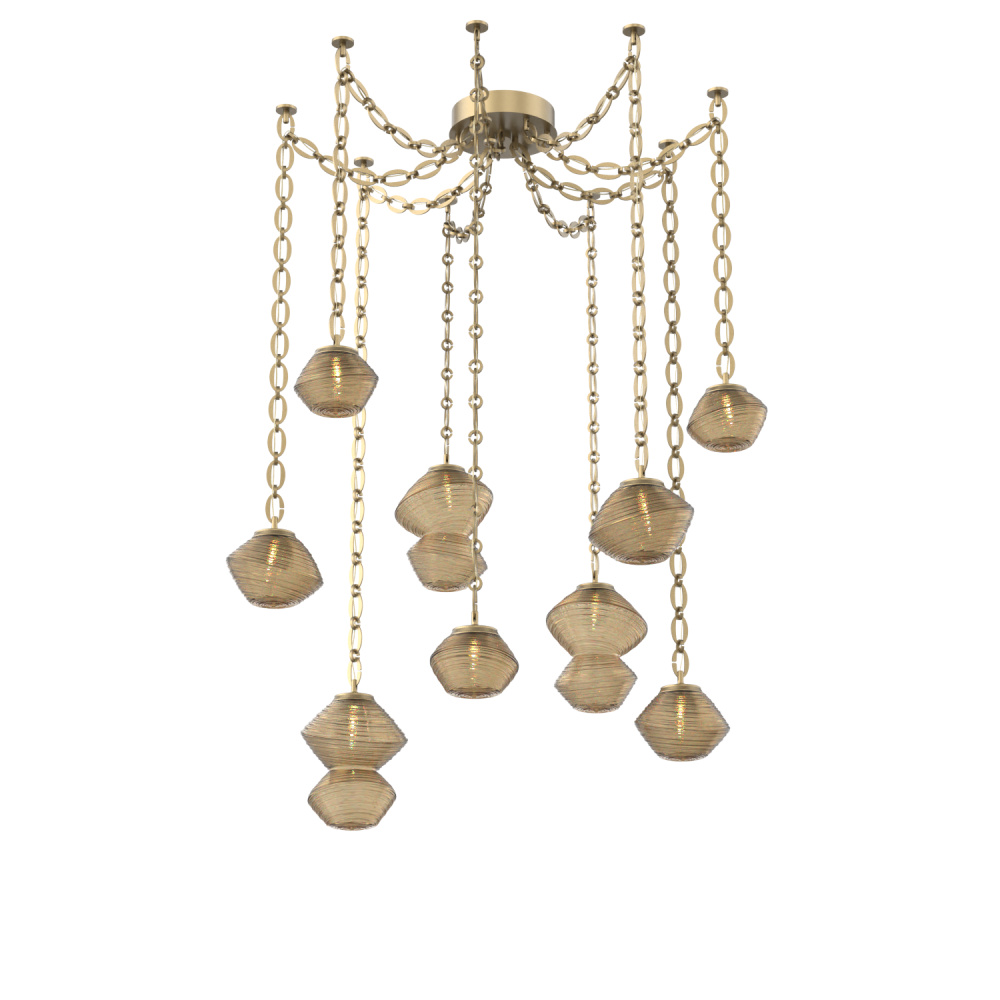 Mesa Multi Light Pendant Gilded Brass