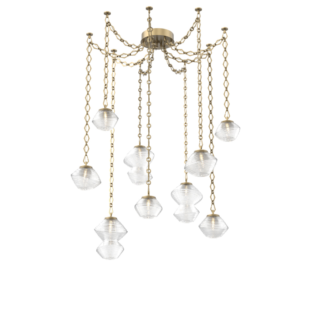 Mesa Multi Light Pendant Gilded Brass