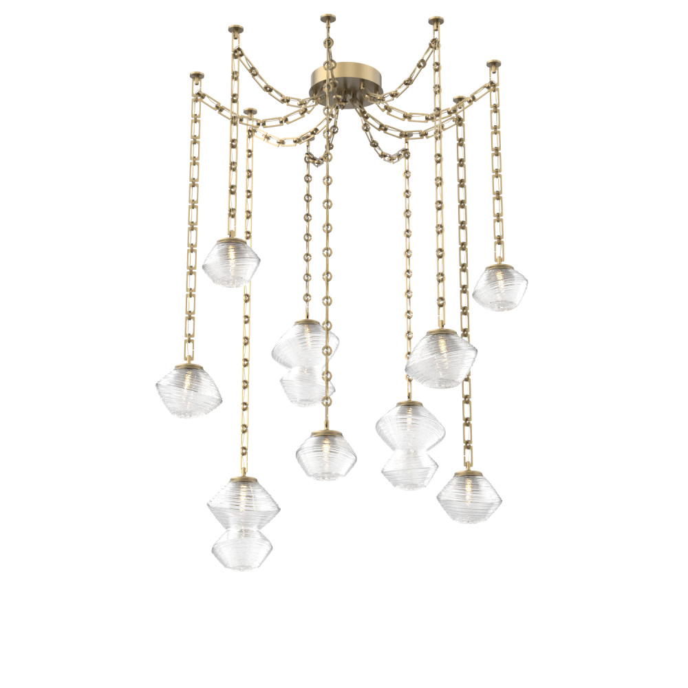 Mesa Multi Light Pendant Gilded Brass