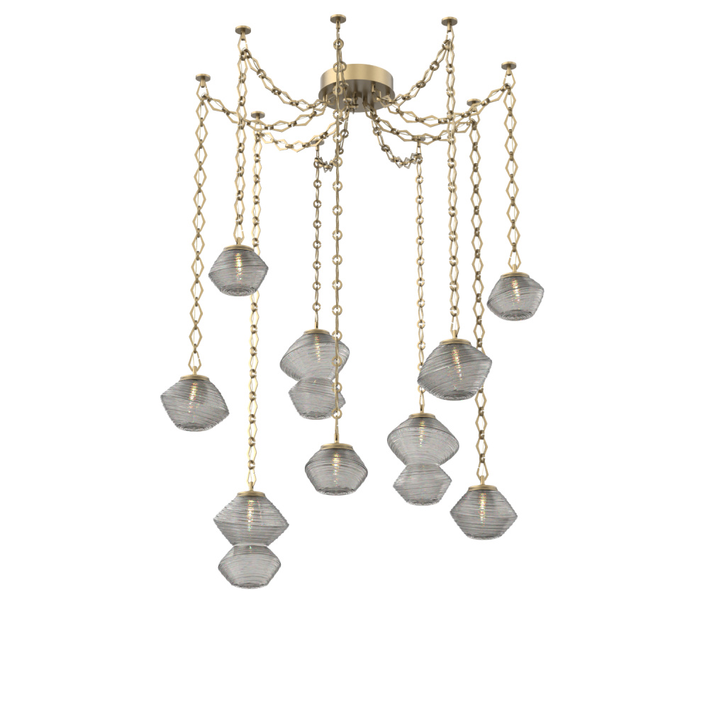 Mesa Multi Light Pendant Gilded Brass